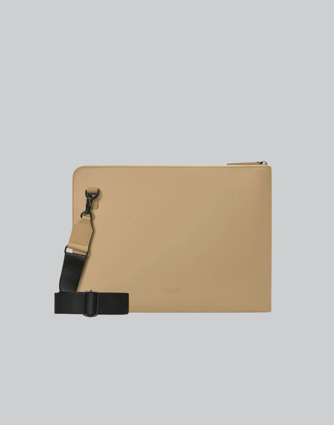 Porta laptop Spläsh 14" Latte, vista frontal con correa