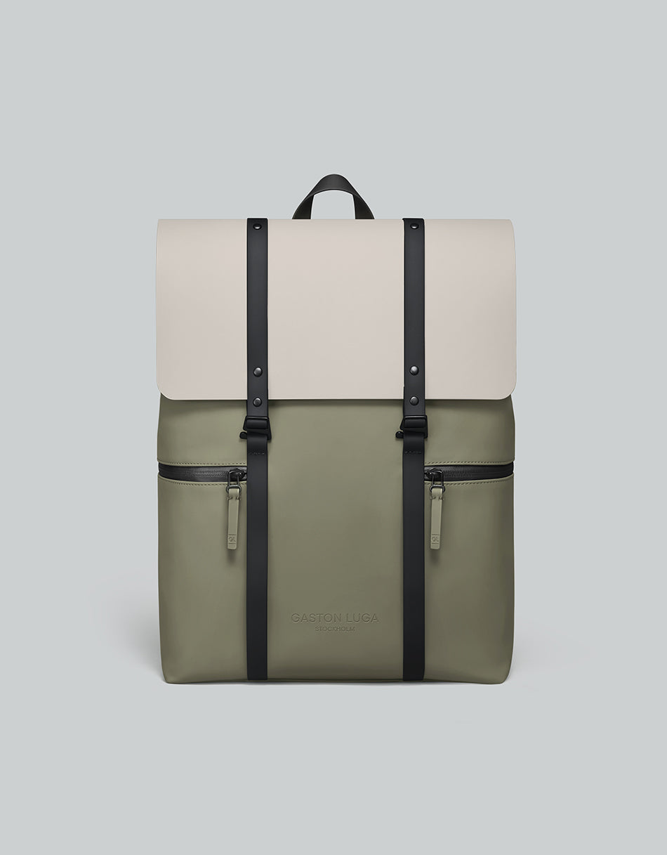 Mochila Spläsh 2.0 16" Crema / Olivo, vista frontal